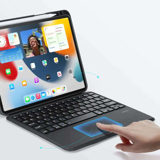 Dux Ducis Series Flip Cover with Keyboard in English US Black (iPad Air 2020/2022 / iPad Pro 2018 11" / iPad Pro 2021 11")