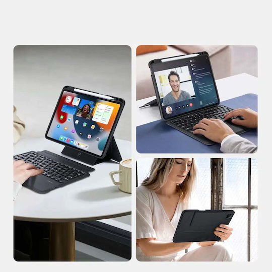 Dux Ducis Series Flip Cover with Keyboard in English US Black (iPad Air 2020/2022 / iPad Pro 2018 11" / iPad Pro 2021 11")