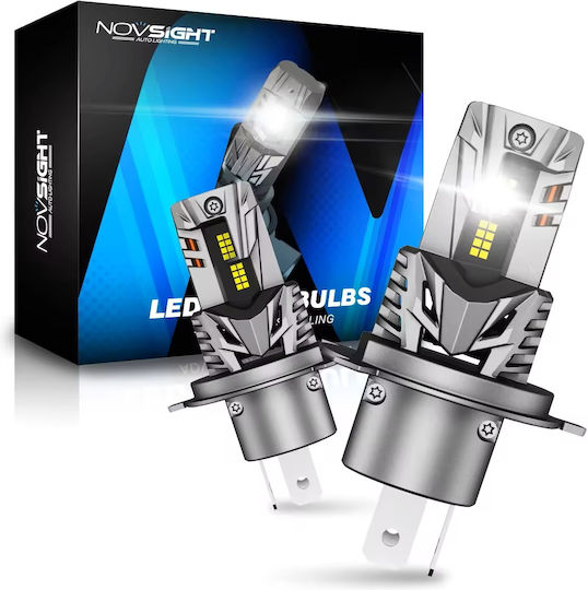 NovSight Lamps Car H4 LED 6500K Cold White 12-24V 70W 2pcs