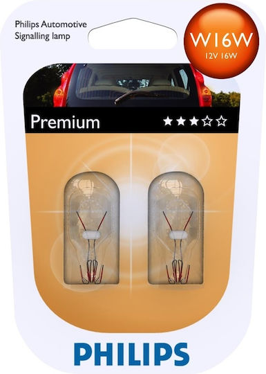 Philips Lămpi Autoturismului & Motocicletei Vision W16W Halogen 6000K Alb rece 12V 16W 2buc