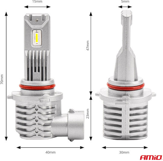 AMiO Lamps Car HB3 LED 6500K Cold White 12V 40W 2pcs