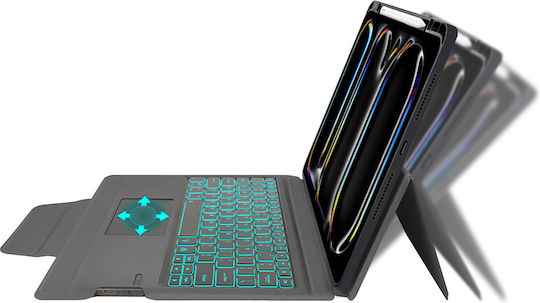 Techsuit Flip Cover mit Tastatur Schwarz für iPad Pro 2024 13"