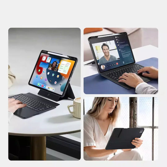 Dux Ducis Series Flip Cover with Keyboard in English US Blacη (Apple iPad Pro 12.9 (2020/2021/2022))