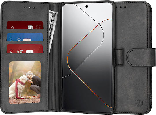 Techsuit Buchen Sie Synthetisches Leder Schwarz (Xiaomi 14 Pro)