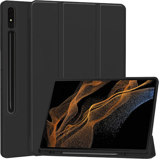 Techsuit Flip Cover Neagră (Samsung Galaxy Tab S8 Ultra)