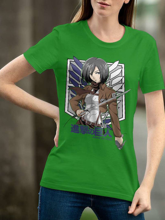 T-shirt Attack on Titan Green Cotton