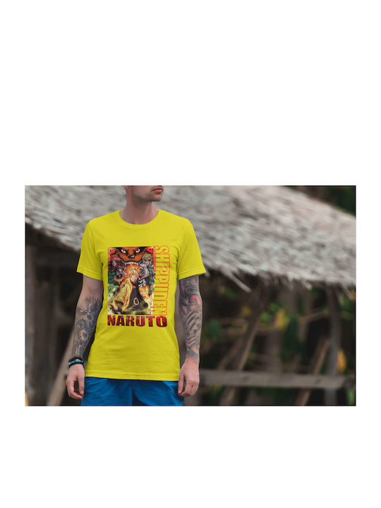 Poster T-shirt Naruto Yellow Cotton