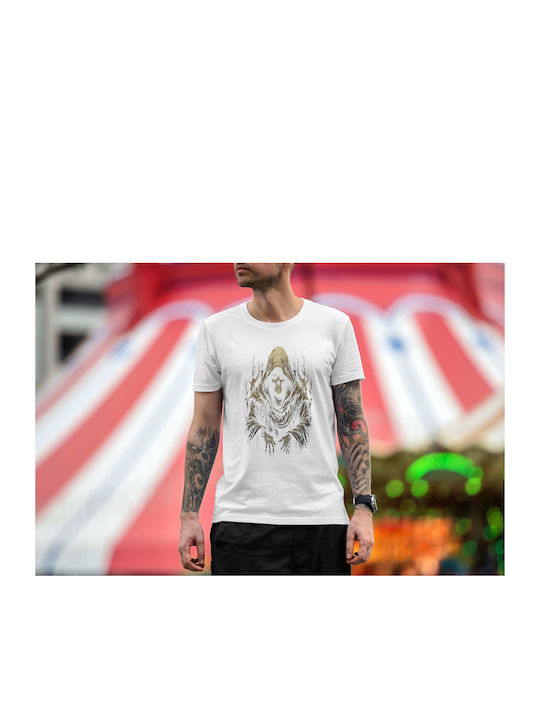 Grim Reaper In The Dark Forest T-shirt White Cotton