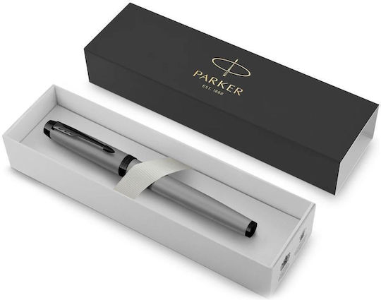Parker Πένα Γραφής Medium Γκρι από Ατσάλι με Μαύρο Μελάνι