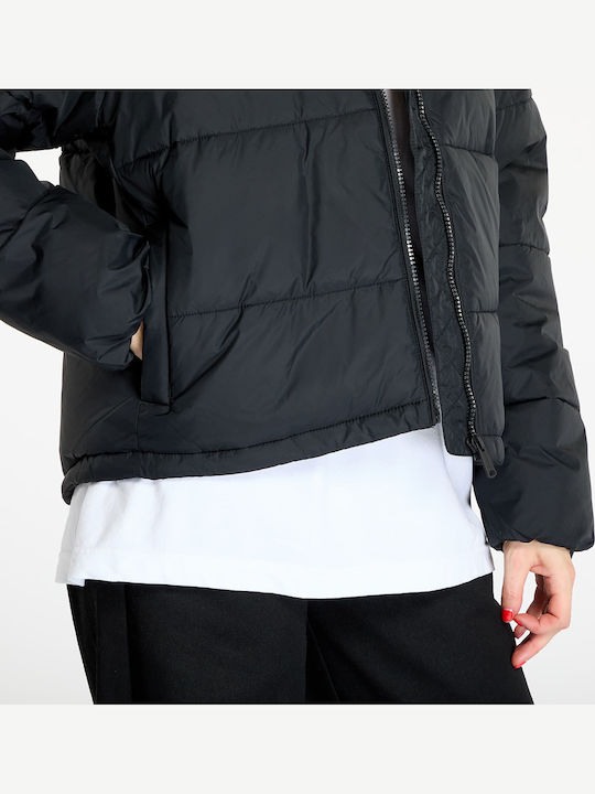 Κοντό Γυναικείο Puffer Μπουφάν για Χειμώνα Black
