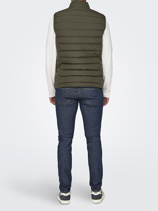 Sleeveless Jacket Puffer Olive Night