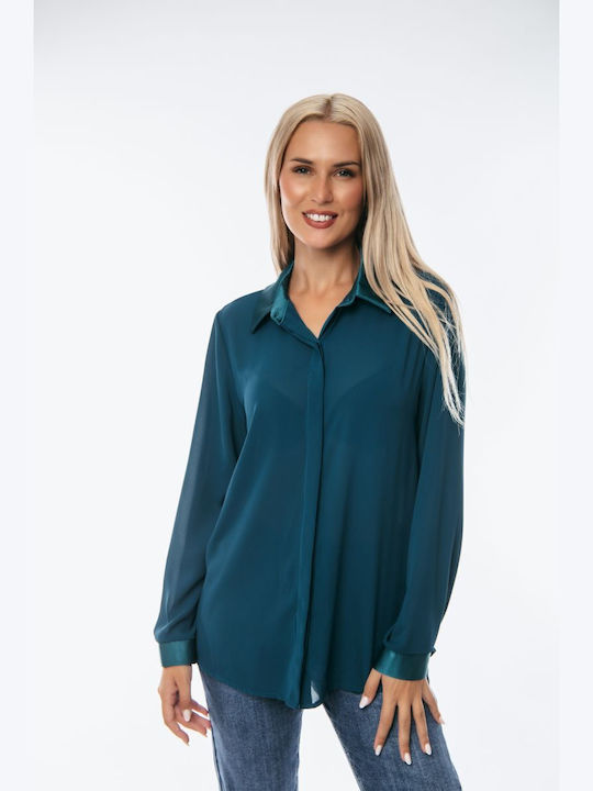 Dress Up Women's Long Sleeve Shirt PETROL