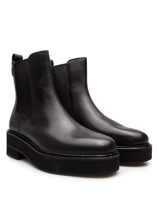 Ralph Lauren Leather Women's Chelsea Boots Black