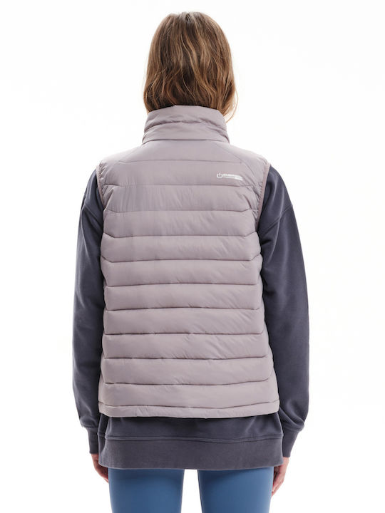 Kurz Damen Ärmellos Puffer Jacke für Winter Lila