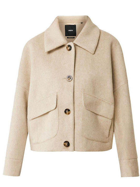 Mexx Women's Short Lifestyle Jacket for Winter Beige