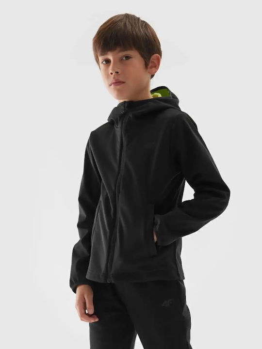 Waterproof Kids' Sports Jacket with Lining & Hood Green