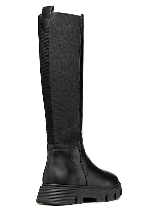 Leder Damenstiefel Schwarz