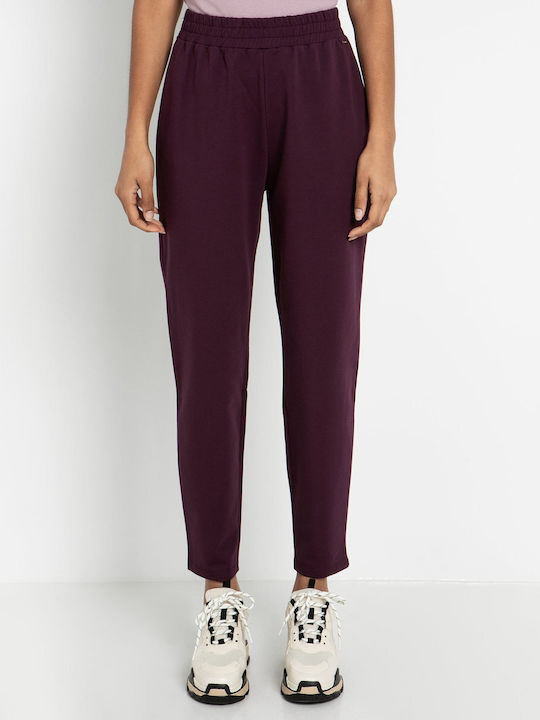 Toi&Moi Women's High Waist Jogger Sweatpants Dark Violet