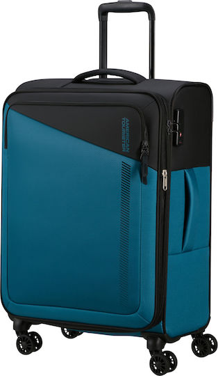 American Tourister Μεσαία Βαλίτσα Ταξιδιού Black - Blue με 4 Ρόδες Ύψους 66.5εκ.