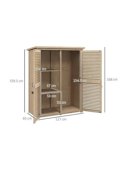 Zweiflügeliger Schrank Hölzernes mit 2 Regale 127x65x159.5cm