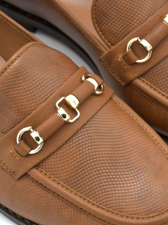 Δερμάτινα Γυναικεία Loafers σε Ταμπά Χρώμα