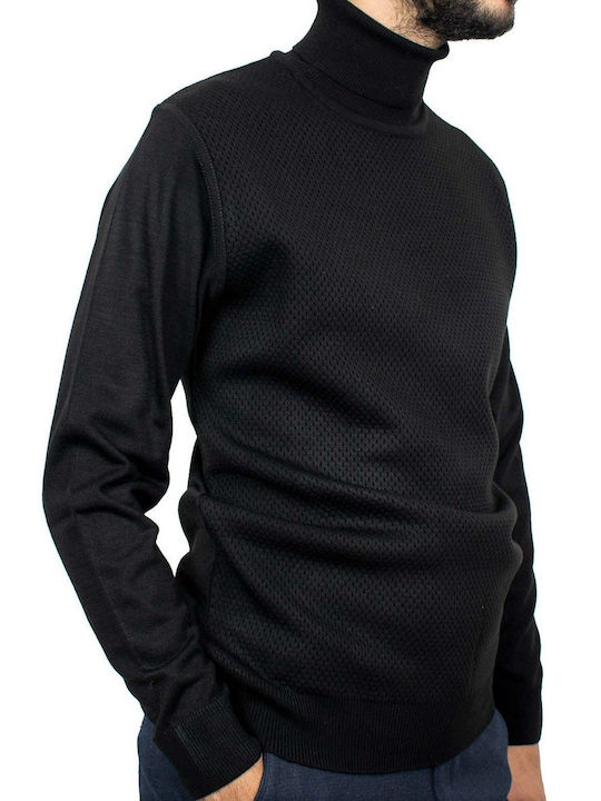 Lexton Men's Blouse Turtleneck BLACK