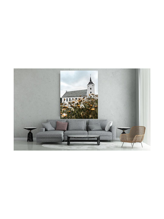 Πίνακας Church Field Flowers Εκκλησία Λουλούδι 50x80