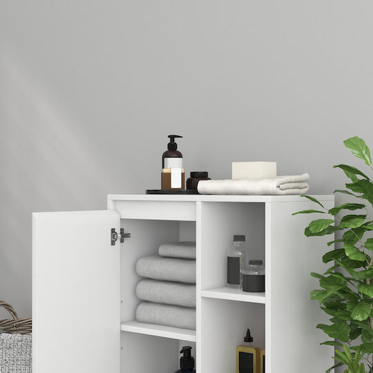HomCom Ντουλάπι Μπάνιου 53x30x80cm Λευκό