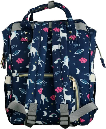 Queen Mother Backpack Diaper Bag Lequeen Blue 40x28x17cm