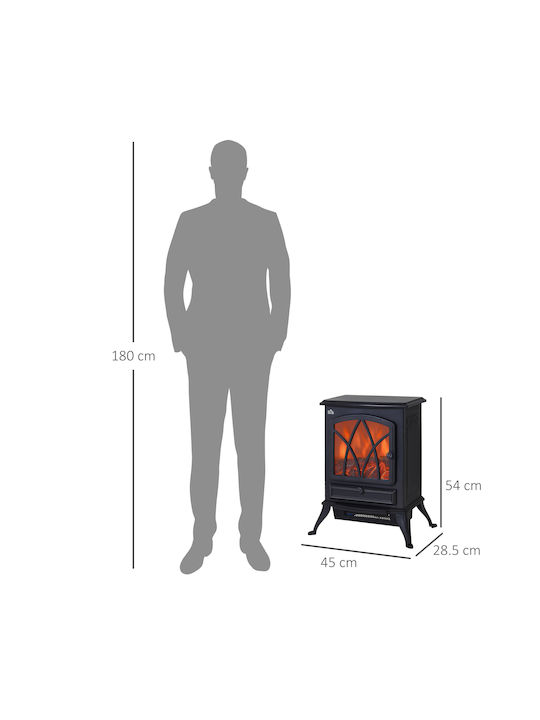 HomCom Под Електрическа печка 1000W 45x54см Черен