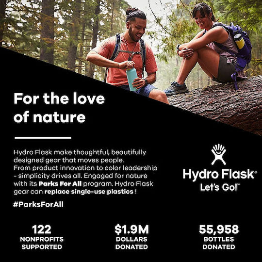 Hydro Flask Wide Mouth Ποτήρι Θερμός Ανοξείδωτο BPA Free 470ml Cascade