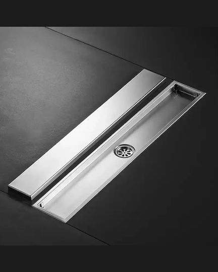 Naron Floordrain Rostfreier Stahl Kanal Boden mit Größe 60x8cm Silber