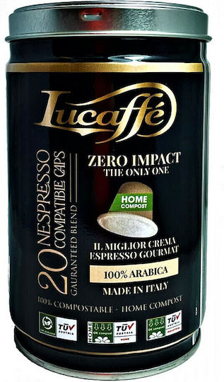 Lucaffe Espresso Lucapsule Biologisch Abbaubare Kapseln Kompatibel mit Nespresso Maschine 22 Stück