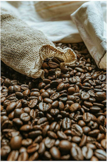Πίνακας Coffee Beans In A Burlap Sack Κόκκοι Καφέ Σάκο Λινάτσας 100x150