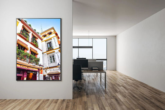 Πίνακας Colorful Building Facades Iron Balconies Πολύχρωμες Προσόψεις Κτιρίων Σιδερένια Μπαλκόνια 80x120