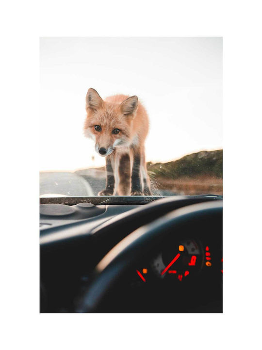 Gemälde Fuchs auf Armaturenbrett 115x170
