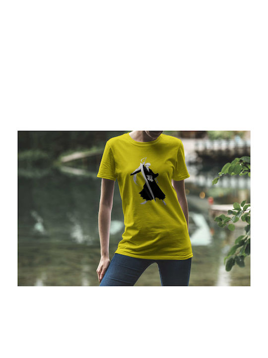 Warrior With Sword T-shirt Yellow Cotton