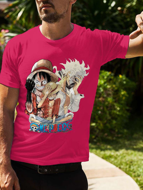 Characters Tricou One Piece Fuchsia Bumbac