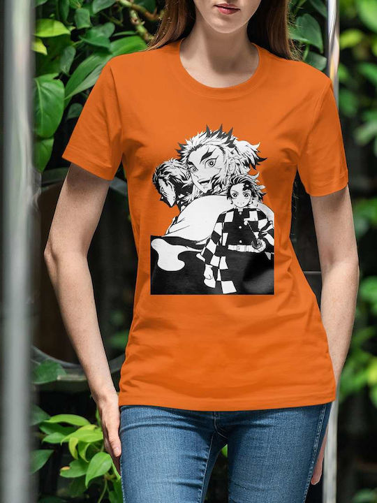 Characters Illustration T-shirt Πορτοκαλί Βαμβακερό