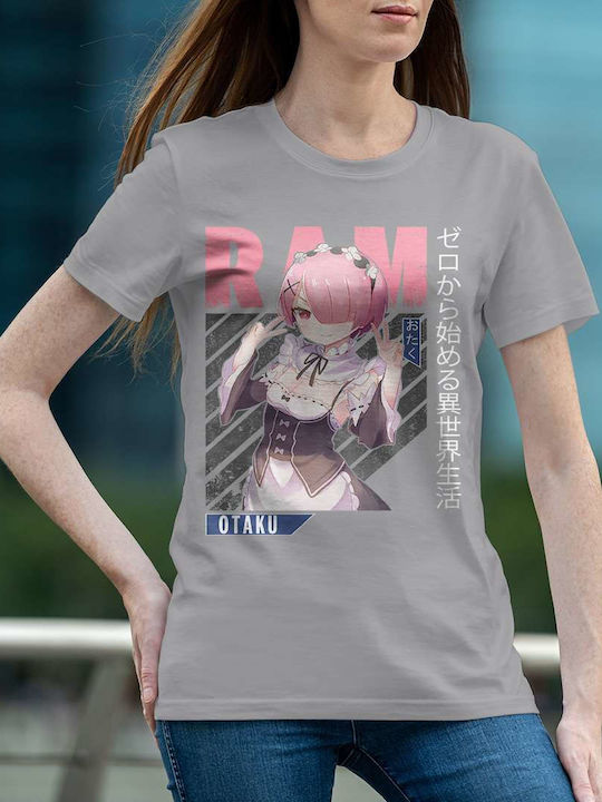 Ram From Re:zero T-shirt Gray Cotton