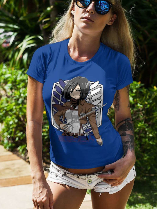 Small T-shirt Attack on Titan Blue Cotton