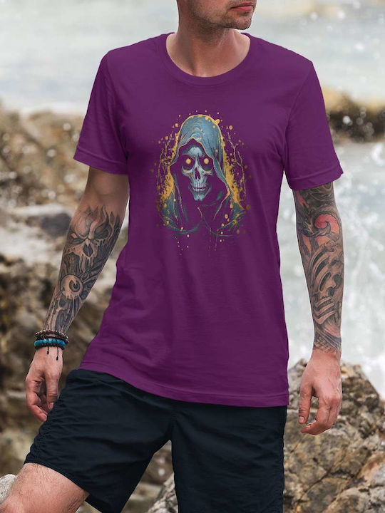 Grim Reaper In A Hoodie Purple Cotton