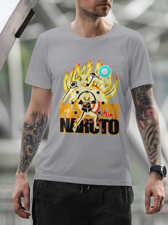 Artwork T-shirt Naruto Gray Cotton