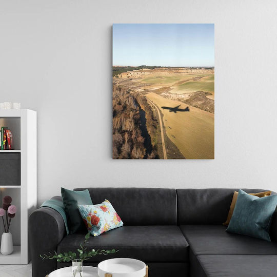 Airplane Shadow Over Landscape Painting 115x170