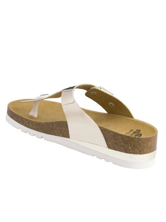 Scholl Glam Ss1 Women's Flat Sandals Anatomic in Gold Color