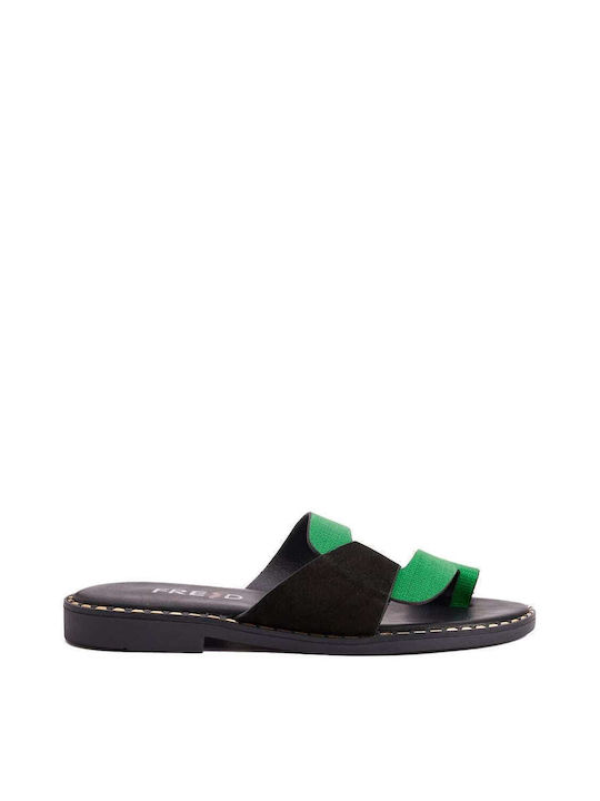 Keep Fred Leather Women's Flat Sandals in Green Color