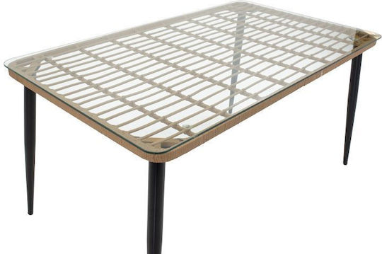 Set Sala De Mese Pentru Exterior Naoki X 5 Piese Naturale, Negru Cu Perne