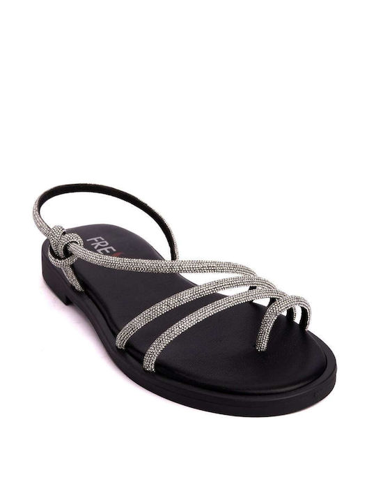 Keep Fred Leather Women's Flat Sandals in Silver Color