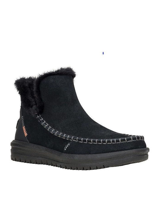 Wildleder Damen Chelsea Stiefeletten Schwarz