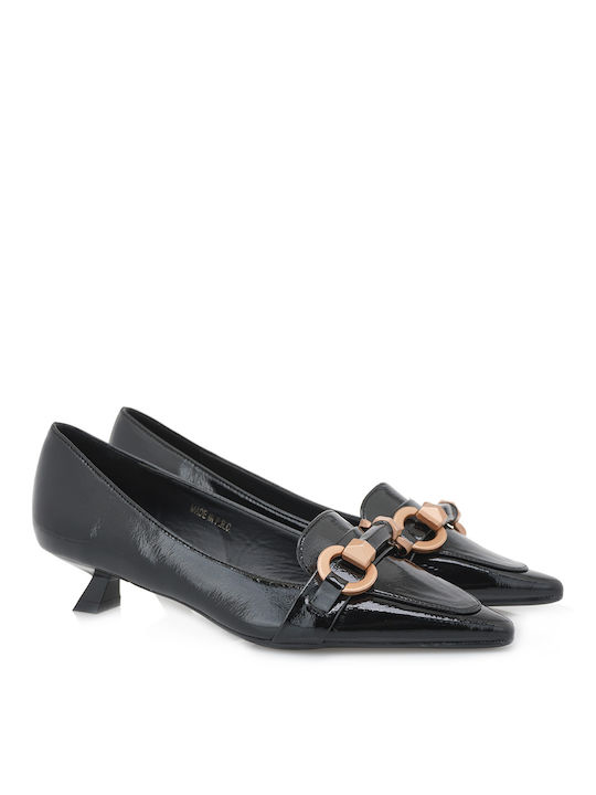 Exe Synthetic Leather Black Low Heels